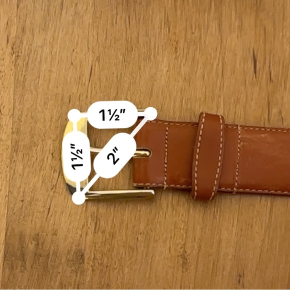 Authentic YSL Yves Saint Laurent Womens Belt 36 Inch 90 Cm Brown Leather Gold - Picture 12 of 16